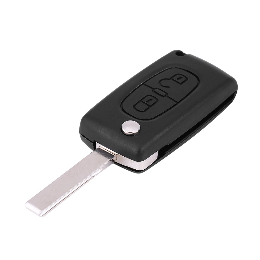 Autoschlüssel , Fydun 2 Tasten Fernautoschlüssel Auto Schlüssel ID46 433 M Auto Remote Key Fob mit Ungeschnittener Klinge für 207 307 308 407 807 von Fydun