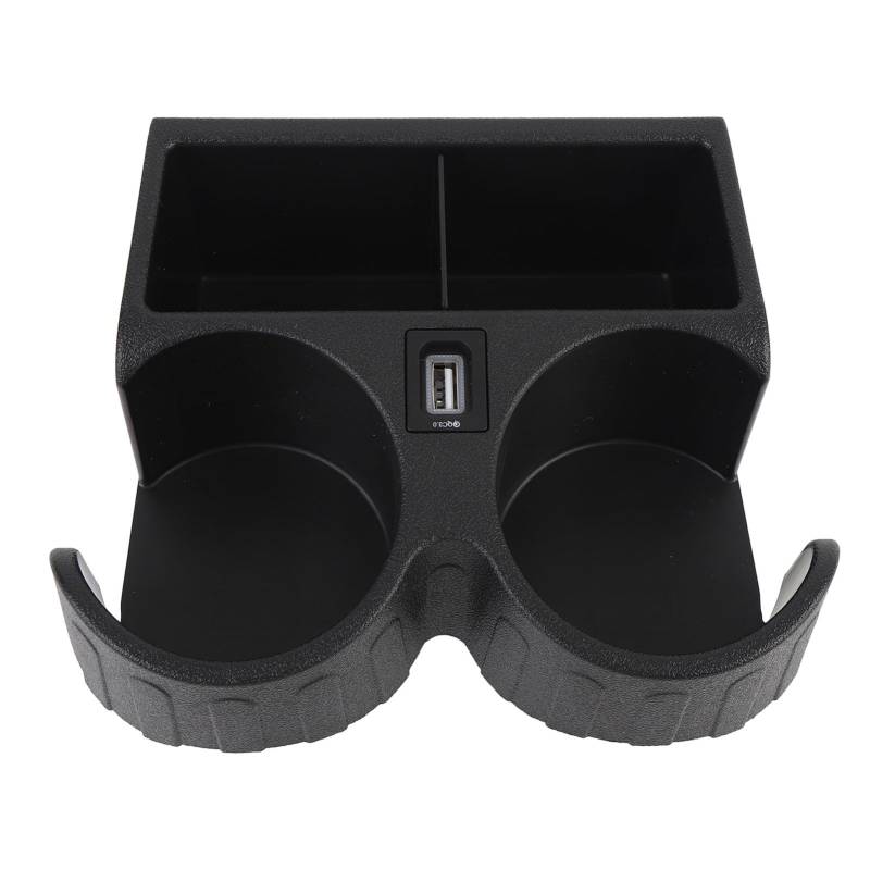 Car Cuphalter USB Port Fye727069 Hitzesichere Kunststoffe Multifunktionsauto -Getränke Halter Konsole Dual Cup Halter für Zwei Tassen Schwarz Schwarz von Fydun