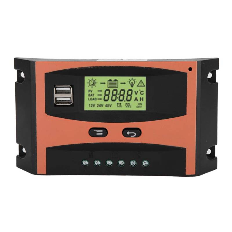 Fydun MPPT Laderegler PCB Platine Solar Panel Regler 12 V / 24 V LCD Anzeige Automatische Batterie Controller Orange + Schwarz(50A) von Fydun