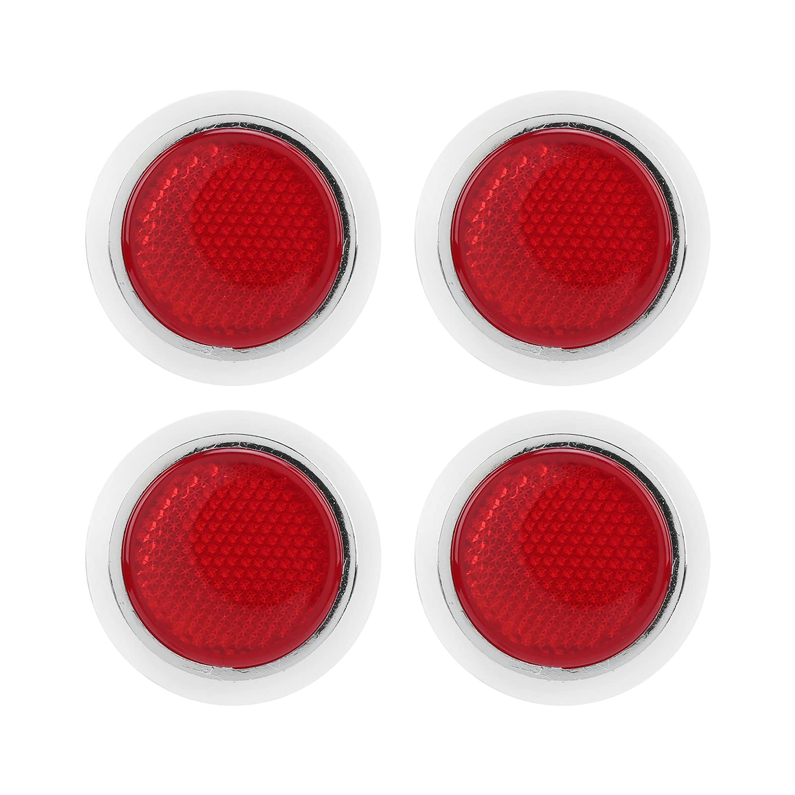 Fydun Runder Reflektor, 4PCS Roter Reflektor ABS Chrome Trim Runder Reflektierender Schutz für Anhänger, LKW, Automobile, Briefkästen, Boote, Motorräder Fydun Runder Reflektor, 4PCS Roter Reflektor ABS Chrome Trim Runder Reflektierender Schutz für Anhänger, LKW, Automobile, Briefkästen, Boote, Motorräder von Fydun