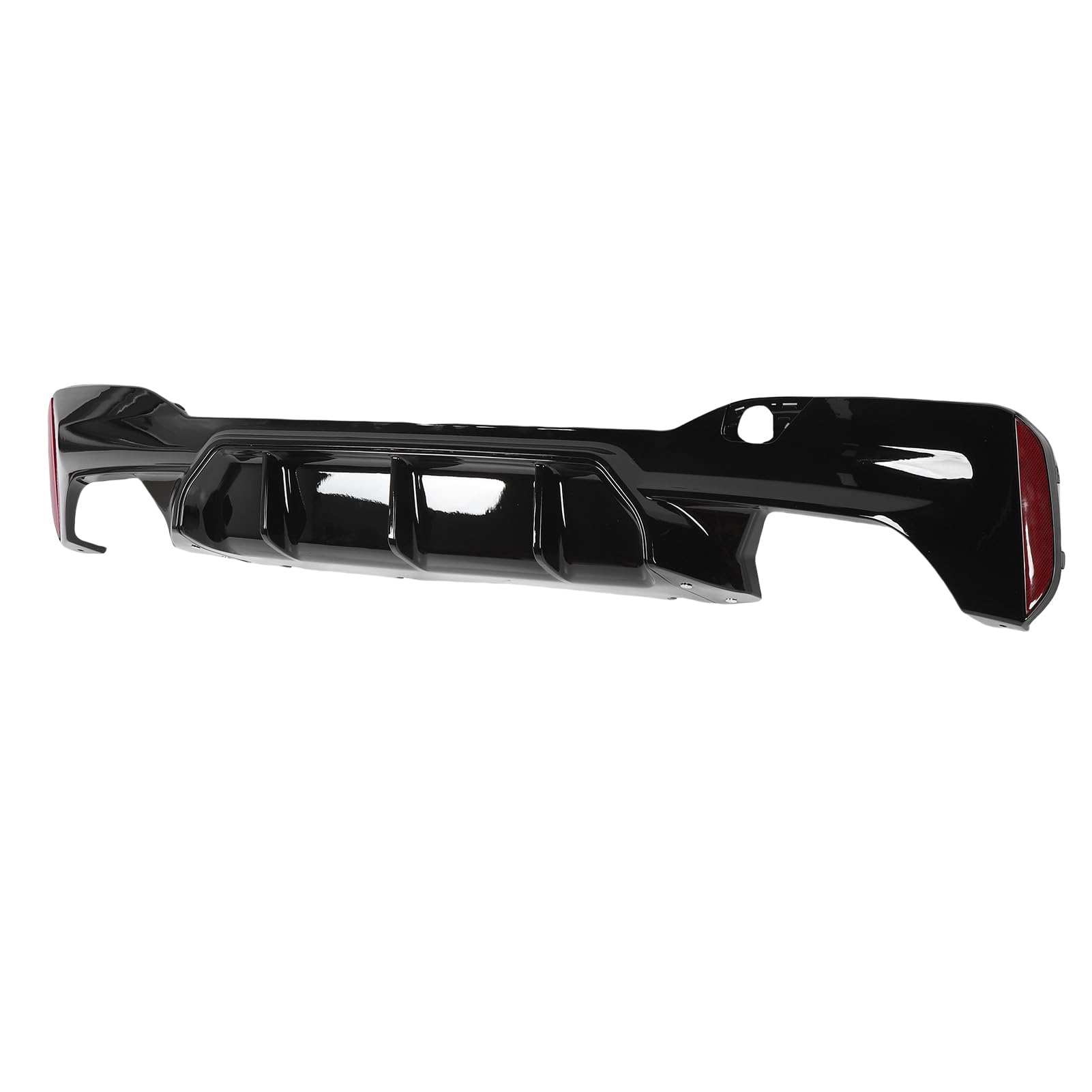 Heck Stoßfänger Diffusorlippe mit Schlepphakenabdeckung für M -Konkurrenz für 5er G30 G31 M Sport M5 (Helles Schwarz) von Fydun