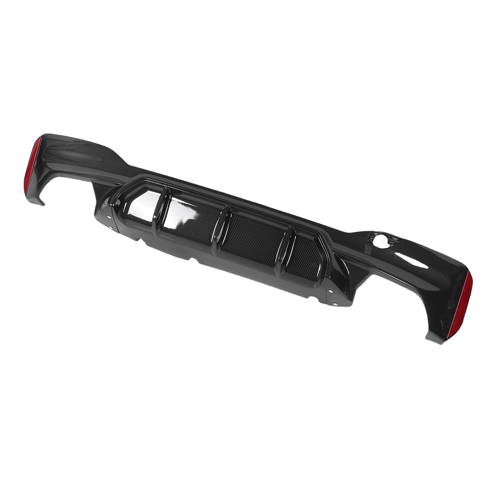 Heck Stoßfänger Diffusorlippe mit Schlepphakenabdeckung für M -Konkurrenz für 5er G30 G31 M Sport M5 (Kohlefasermuster) von Fydun