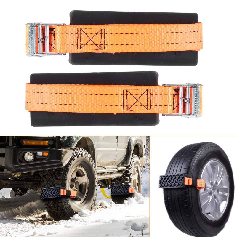 Fydun Reifenradkette, 2-teilige Anti-Rutsch Notschnee Kette für Eis/Schnee/Schlamm/Sand, Straße, Sicheres Fahren, LKW, SUV, Auto, Zubehör von Fydun