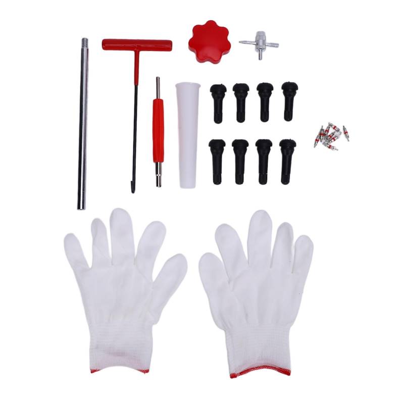 Werkzeug für Reifenventilersatztool, 24 -pcs Quick Change Reifenventil Reparaturwerkzeug Zum Austausch von Leckventilen in Cars ATVS -LKWs durch TR413 TR414 (roter Griff) von Fydun