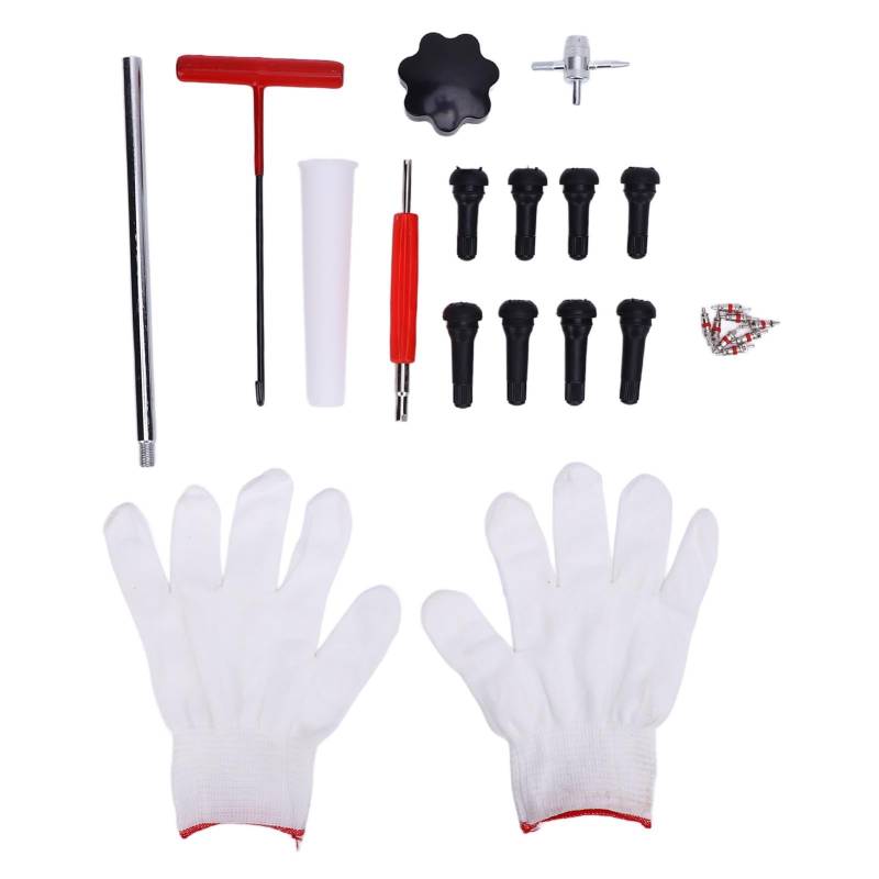Werkzeug für Reifenventilersatztool, 24 -pcs Quick Change Reifenventil Reparaturwerkzeug Zum Austausch von Leckventilen in Cars ATVS -LKWs durch TR413 TR414 (schwarzer Griff) von Fydun