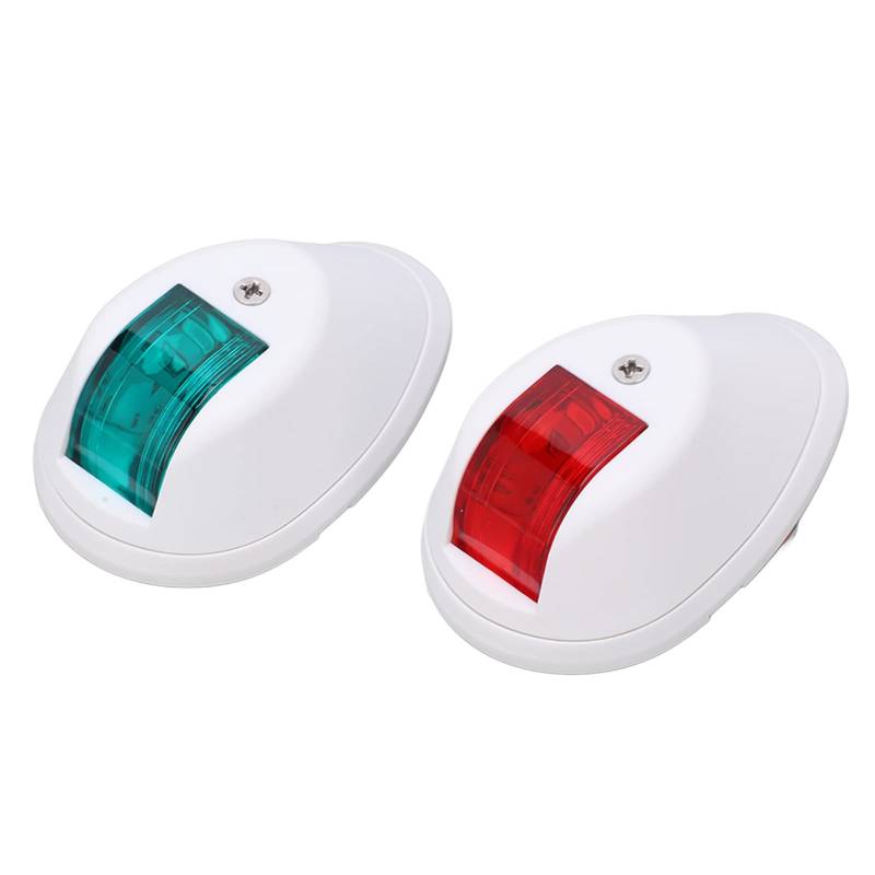 Fyearfly Boots Navigationslichter, 2 Stück DC12V-24V Yacht Signallichter Marine Navigationslichter Boots Buglichter LED Bootslichter Rot Grün Boots Navigationslichter für Marineboote, Yachten(Weiß) von Fyearfly