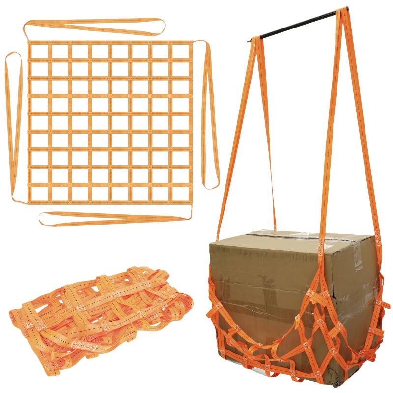 Ladeflächennetz Pickup 100×100CM Schwere Ladenetze Pickup für Reißfest Schwerlast Anhängernetz für Heben Oder Bündeln Ladungsnetz Innenschutz Outdoor Klettern（Orange Farbe） von Fyeme