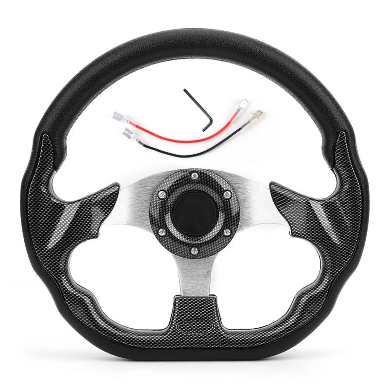 Drifting Lenkrad,Universal Rennlenkrad 1 Stück 320 mm / 12,5 Zoll Carbon Fiber Style Aluminium Auto Racing Lenkrad Drift PVC Leder mit Hupenknopf von Fymlok
