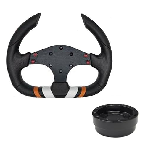 Drifting Lenkrad,Universal Rennlenkrad 13/14 Zoll Racing Lenkräder Tiefe Driften Sport Lenkrad Lenkrad Adapter PU Auto(Set A-PVC-D) von Fymlok