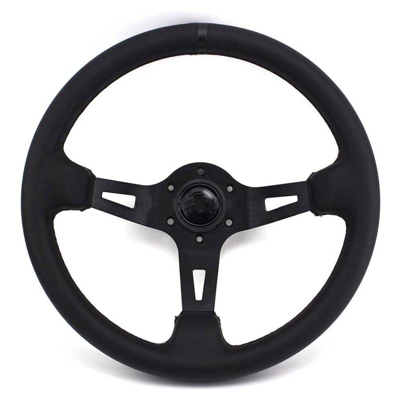 Drifting Lenkrad,Universal Rennlenkrad 13 Zoll 330 MM Modifikations-Lenkrad-Werkzeuge Personalisiertes Leder Deep Disc Racing Drift Lenkrad-Zubehör(Black) von Fymlok
