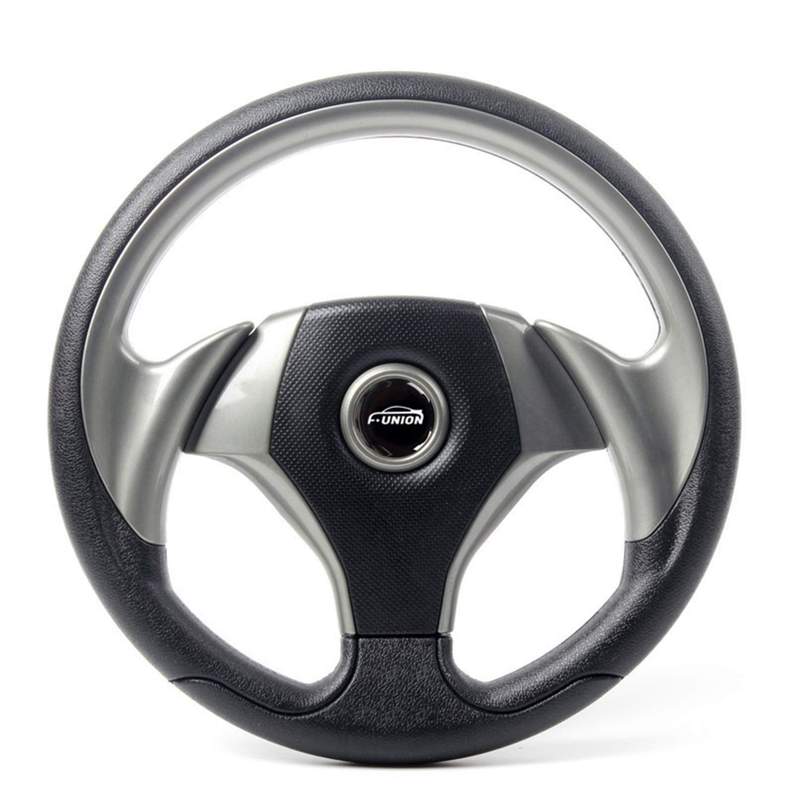 Drifting Lenkrad,Universal Rennlenkrad 13inch 330 MM PVC Driften Sport Racing Lenkrad Auto Universal-Flachplatten Lenkrad Autozubehör Innen(Gray) von Fymlok