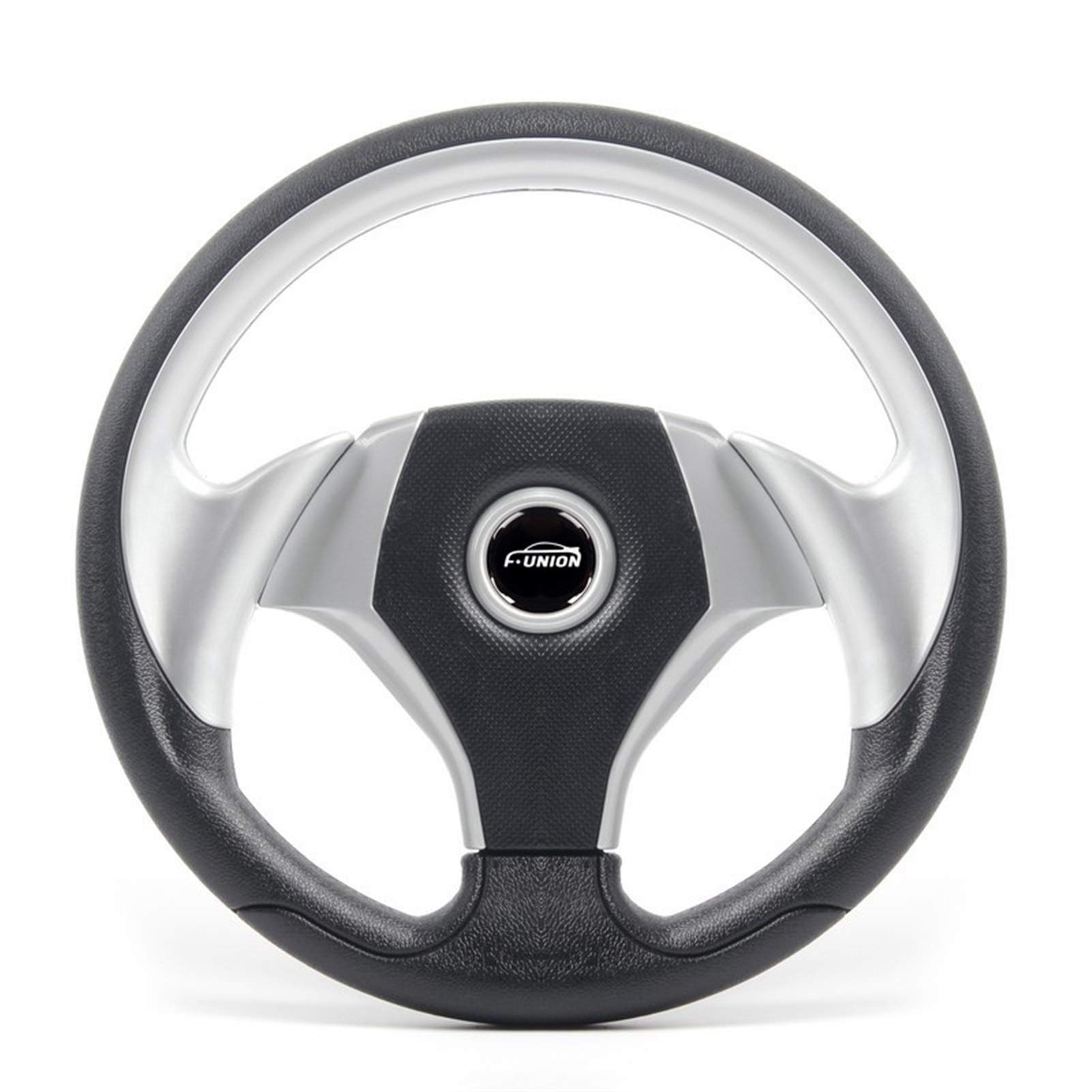 Drifting Lenkrad,Universal Rennlenkrad 13inch 330 MM PVC Driften Sport Racing Lenkrad Auto Universal-Flachplatten Lenkrad Autozubehör Innen(Silver) von Fymlok