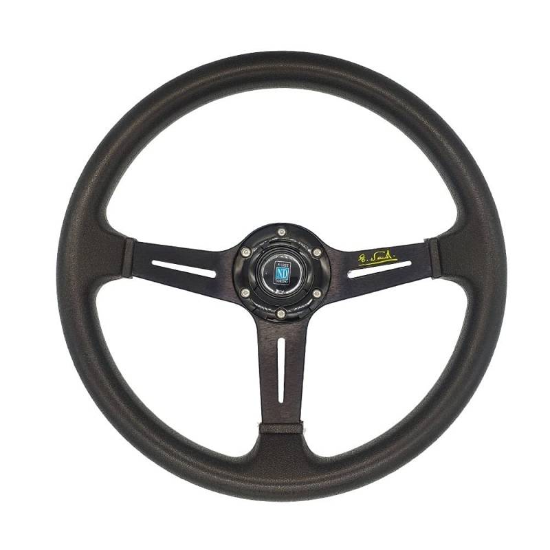 Drifting Lenkrad,Universal Rennlenkrad 14 Zoll Rennwagen Lenkrad kopieren Holzlenkrad mit schwarzem Speichen Klassisches Lenkrad(PU-Black) von Fymlok
