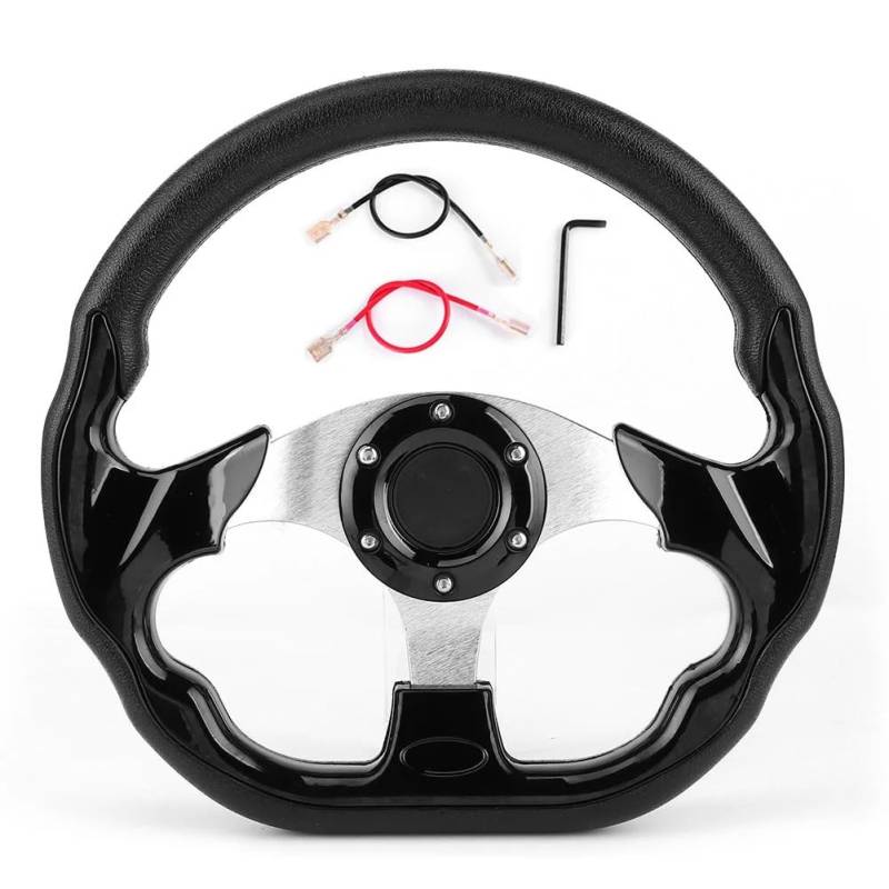 Drifting Lenkrad,Universal Rennlenkrad 320 mm/12,5 Zoll glänzend schwarzes Auto-Simracing-Driftlenkrad mit Hupenknopf Universelles, modifiziertes Autozubehör von Fymlok