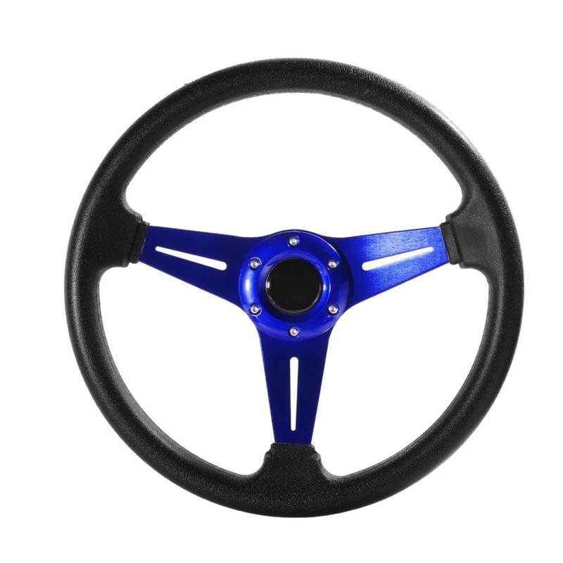 Drifting Lenkrad,Universal Rennlenkrad 350mm/14 Zoll Sport Lenkrad Aluminium + PU Drift Simulation Racing Spiel Lenkrad(Blue) von Fymlok