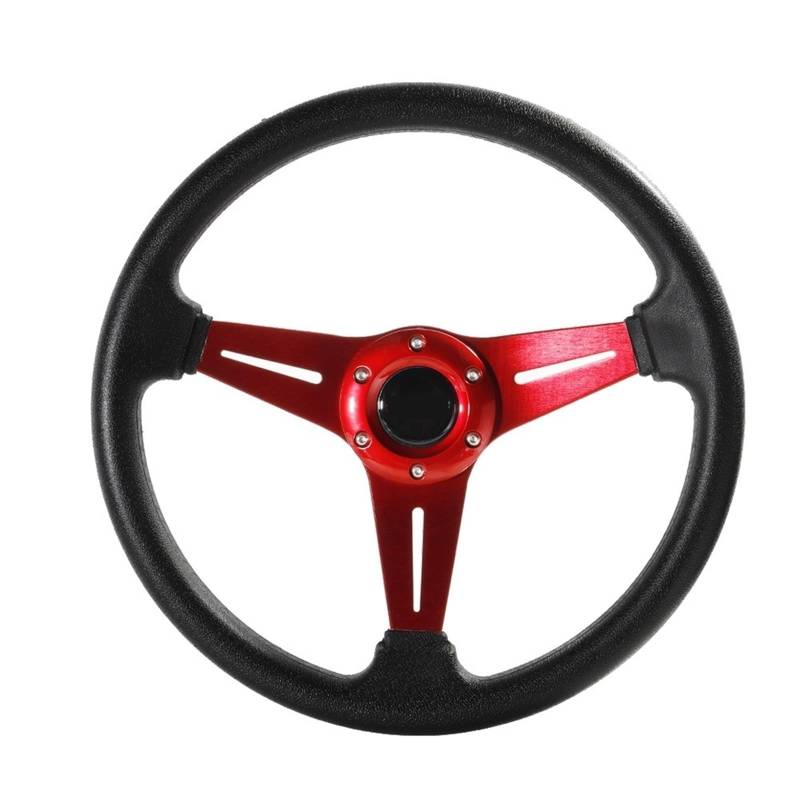 Drifting Lenkrad,Universal Rennlenkrad 350mm/14 Zoll Sport Lenkrad Aluminium + PU Drift Simulation Racing Spiel Lenkrad(Red) von Fymlok