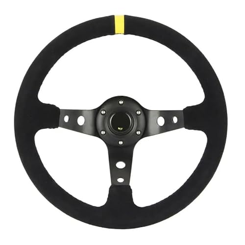 Drifting Lenkrad,Universal Rennlenkrad 350mm 14 Zoll Auto Lenkrad Drift Racing Spiel Lenkrad Universal 70mm PCD von Fymlok