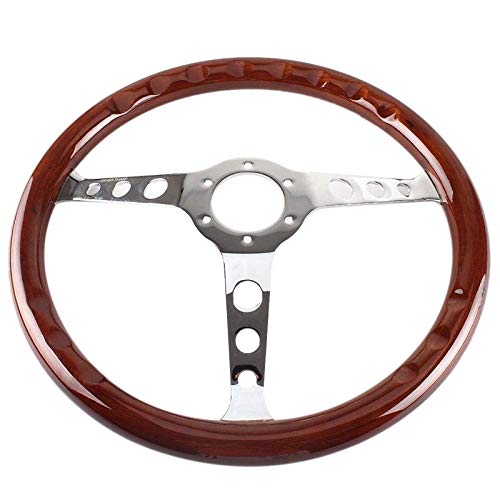 Drifting Lenkrad,Universal Rennlenkrad 380mm 15 Zoll Klassisches Nostalgie Stil Holzmaserung Lenkrad Classic Rad geschlitzt 3 Speichen-Lenkrad Riveted Licht Drifting Lenkrad,Universal Rennlenkrad 380mm 15 Zoll Klassisches Nostalgie Stil Holzmaserung Lenkrad Classic Rad geschlitzt 3 Speichen-Lenkrad Riveted Licht von Fymlok