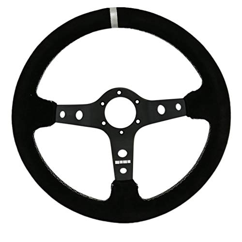 Drifting Lenkrad,Universal Rennlenkrad Auto-Lenkrad 14 Zoll 350mm Rennwagen Driftting Lenkrad Sport Veloursleder 14 Zoll mit Horn von Fymlok