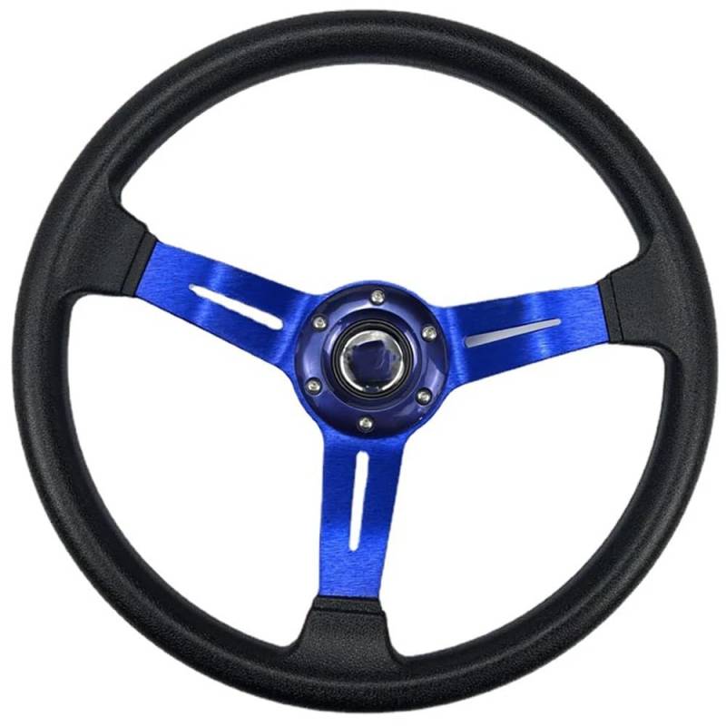 Drifting Lenkrad,Universal Rennlenkrad Auto Modifikation 350MM PU Lenkrad 350MM Rennwettbewerbe Lenkrad Werkzeuge accesorios para Auto(Blue) von Fymlok