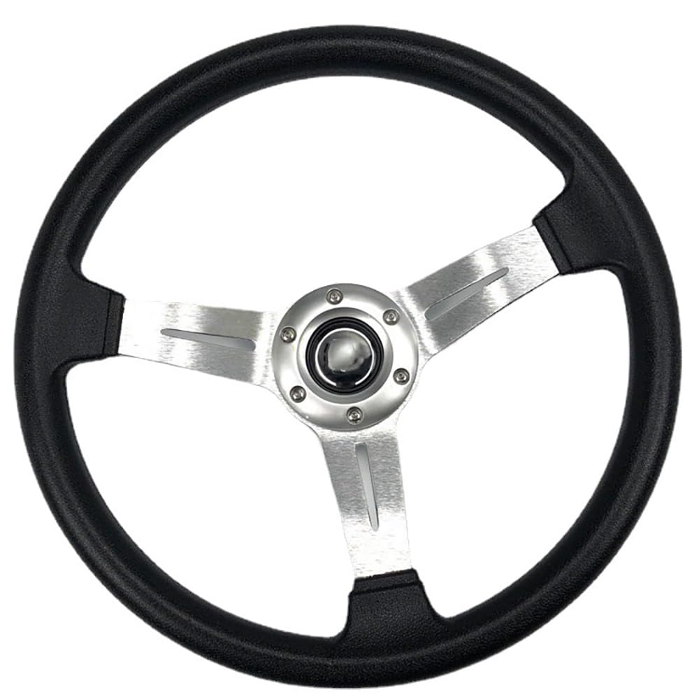 Drifting Lenkrad,Universal Rennlenkrad Auto Modifikation 350MM PU Lenkrad 350MM Rennwettbewerbe Lenkrad Werkzeuge accesorios para Auto(Silver) von Fymlok