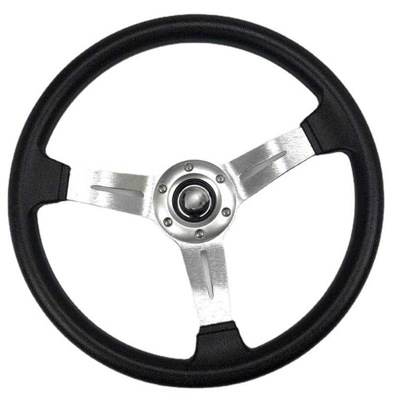 Drifting Lenkrad,Universal Rennlenkrad Auto Modifikation 350MM PU Lenkrad 350MM Rennwettbewerbe Lenkrad Werkzeuge accesorios para Auto(Silver) von Fymlok