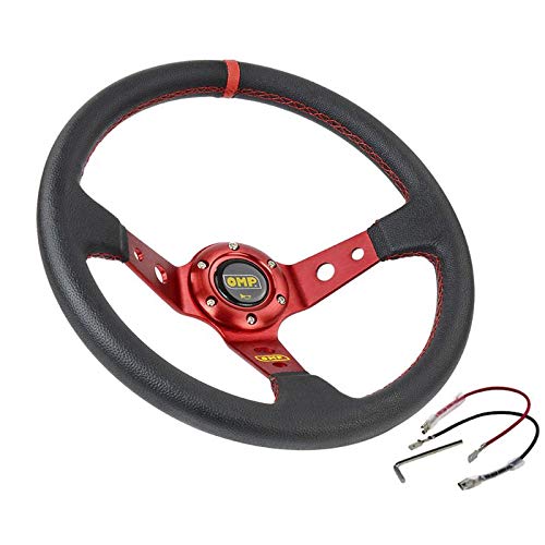 Drifting Lenkrad,Universal Rennlenkrad Auto-Modifikation Sport Lenkrad Universal 14 Zoll / 35 0MM PVC. Leder-Auto-Renn-Lenkräder(A) von Fymlok