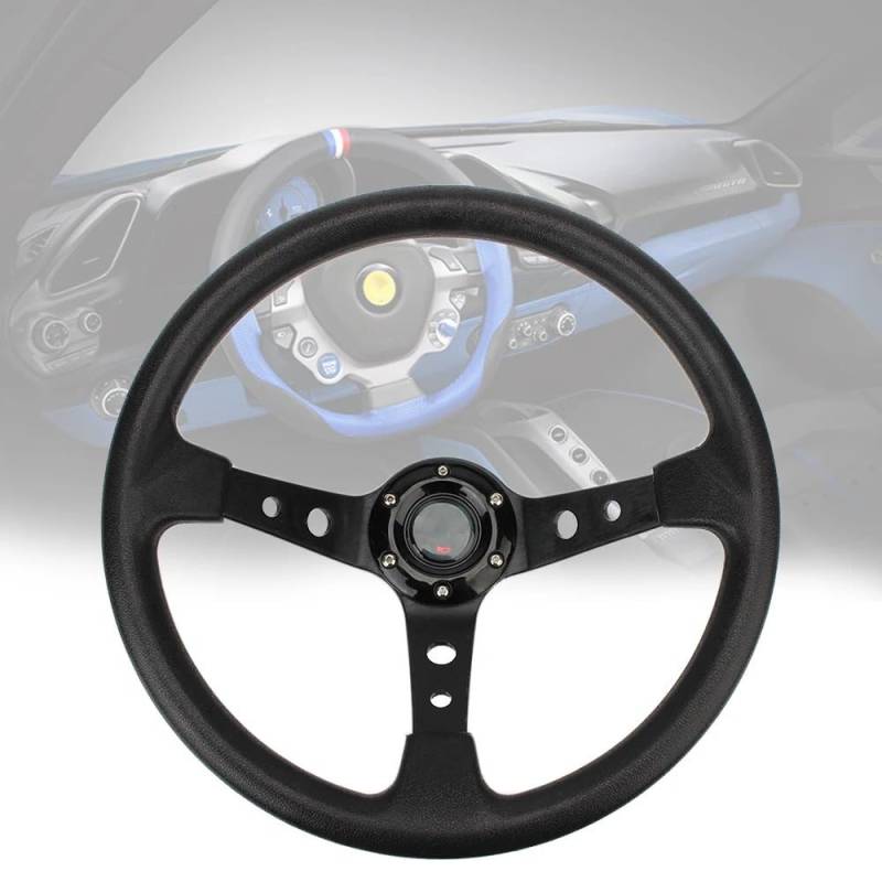 Drifting Lenkrad,Universal Rennlenkrad Auto-Rennlenkräder for Autorennen mit DIY-Logo, 14 Zoll, universelles Drift-Sportlenkrad von Fymlok