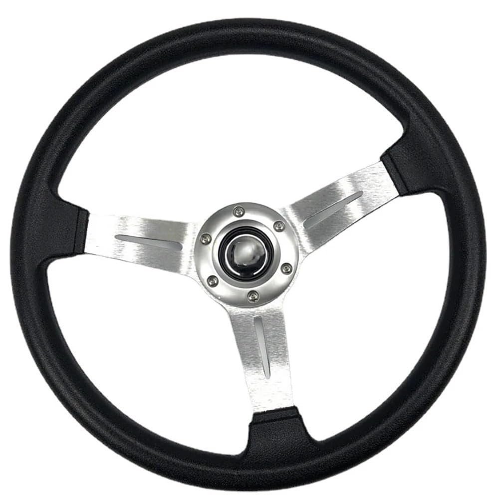 Drifting Lenkrad,Universal Rennlenkrad Automotive Modifikation Universal PU Lenkrad 350MM Racing Competitive Racing Lenkrad Werkzeuge accesorios para Auto(Silver) von Fymlok