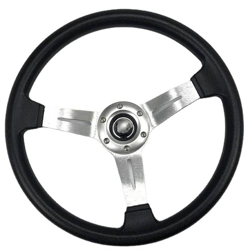 Drifting Lenkrad,Universal Rennlenkrad Automotive Modifikation Universal PU Lenkrad 350MM Racing Competitive Racing Lenkrad Werkzeuge accesorios para Auto(Silver) von Fymlok