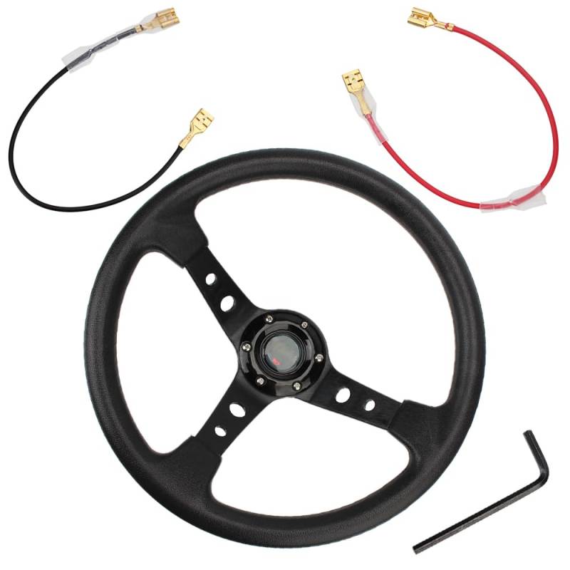 Drifting Lenkrad,Universal Rennlenkrad Drifting Sport Lenkrad 14 Zoll for Autos Racing Universal PU Auto Racing Lenkräder von Fymlok