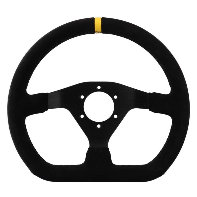 Drifting Lenkrad,Universal Rennlenkrad Racing Drift Veloursleder-Lenkrad-String Black 320/12.5Inch Alurahmen Steeing Rad von Fymlok