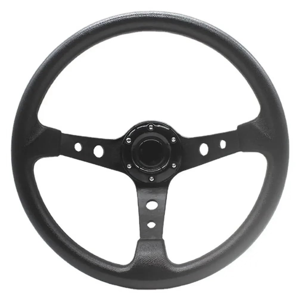 Drifting Lenkrad,Universal Rennlenkrad Rennlenkräder Universal 14 Zoll/350MM Drifting Sport Lenkrad Auto Rennlenkräder PU 350MM(Black) von Fymlok