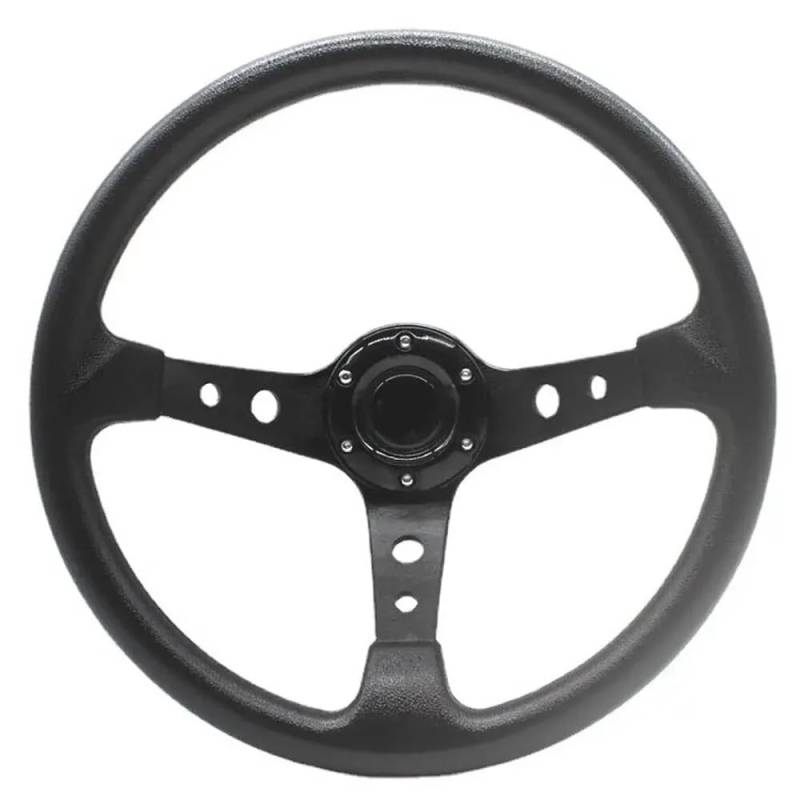 Drifting Lenkrad,Universal Rennlenkrad Rennlenkräder Universal 14 Zoll/350MM Drifting Sport Lenkrad Auto Rennlenkräder PU 350MM(Black) von Fymlok