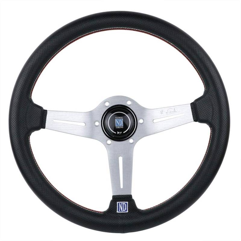 Drifting Lenkrad,Universal Rennlenkrad Silber 14inch Leichte Aluminium-Lenkrad Drift Sport Echtleder von Fymlok
