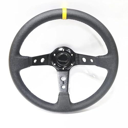 Drifting Lenkrad,Universal Rennlenkrad Umrüstung des 14 Zoll 350 mm tiefen konkaven Drift-Lenkrads/PVC-Lenkrads(Black) von Fymlok