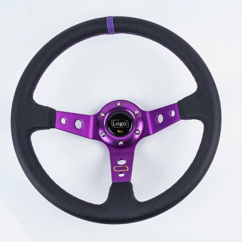 Drifting Lenkrad,Universal Rennlenkrad Universal 14 Zoll 350mm PVC. Auto Racing-Lenkräder Tiefmais driftet Sportlenkrad mit Umschaltknopf(A) von Fymlok