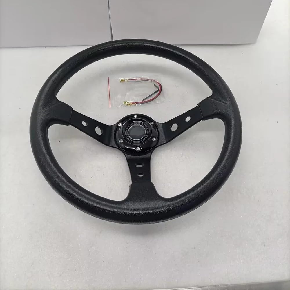 Drifting Lenkrad,Universal Rennlenkrad Universal Autos Racing Auto Racing Lenkräder PU 14 Zoll Drifting Sport Lenkrad(001-GZFXP114-01) von Fymlok