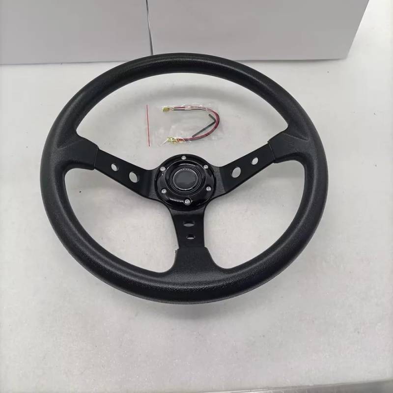 Drifting Lenkrad,Universal Rennlenkrad Universal Autos Racing Auto Racing Lenkräder PU 14 Zoll Drifting Sport Lenkrad(001-GZFXP114-01) von Fymlok