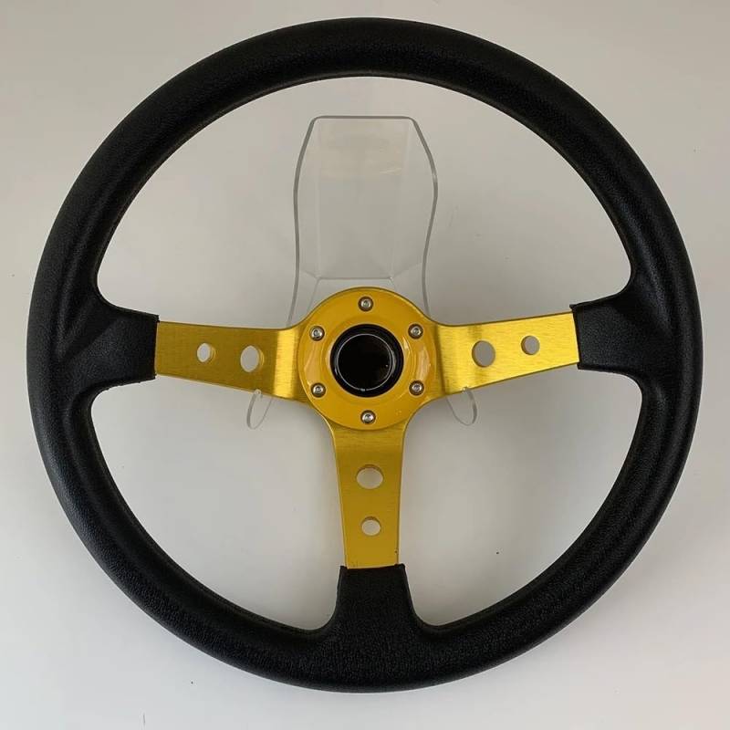 Drifting Lenkrad,Universal Rennlenkrad Universal Autos Racing Auto Racing Lenkräder PU 14 Zoll Drifting Sport Lenkrad(001-GZFXP114-04) von Fymlok