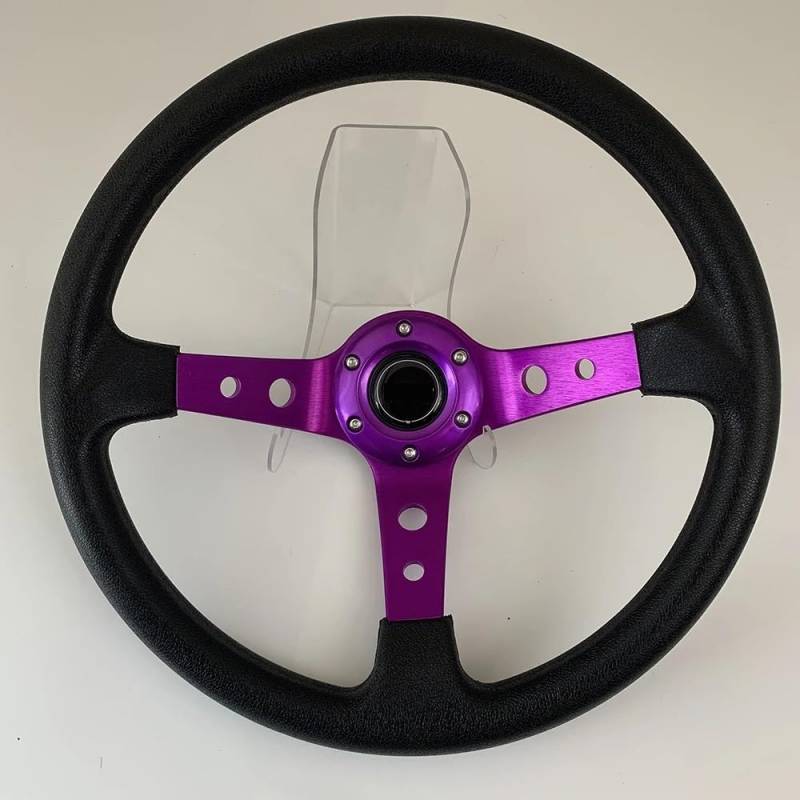 Drifting Lenkrad,Universal Rennlenkrad Universal Autos Racing Auto Racing Lenkräder PU 14 Zoll Drifting Sport Lenkrad(001-GZFXP114-07) von Fymlok