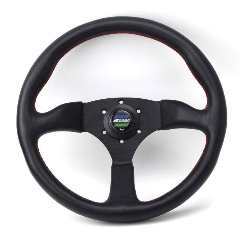 Drifting Lenkrad,Universal Rennlenkrad Universal-Löffel 350mm Leder Car Racing Performance Tuning Sportlenkrad von Fymlok