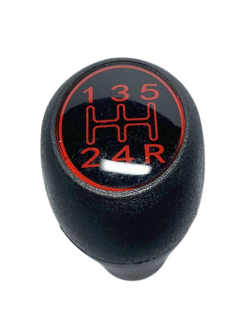 Manueller Schaltknauf,Schaltknäufe Silber Rot 5 Geschwindigkeitsgetriebe Umschaltknopfhebel Passend Für Peugeot 504 505 205 309(Black Red) von Fymlok