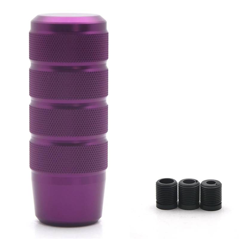 Manueller Schaltknauf,Schaltknäufe Universeller, Rutschfester 95-mm-Schaltknauf for manuelles Getriebe, gerändelter Schaltknauf aus Aluminium(Purple) von Fymlok