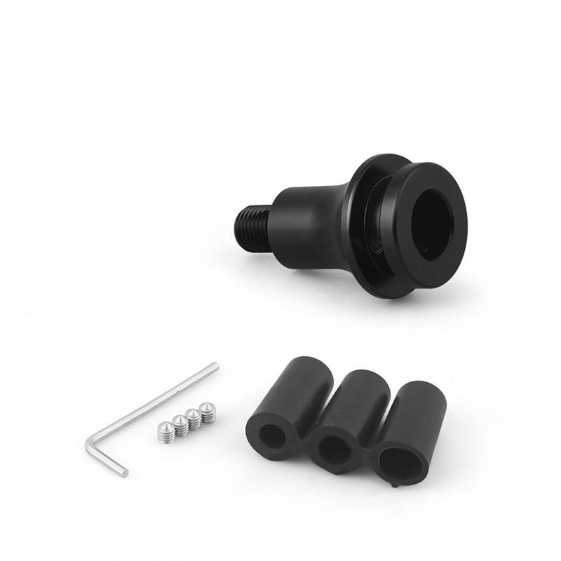 Manueller Schaltknauf,Schaltknäufe Universeller Auto-Handschaltknauf-Adapter for M12 x 1,25-Gewinde aus Aluminiumlegierung(Black) von Fymlok