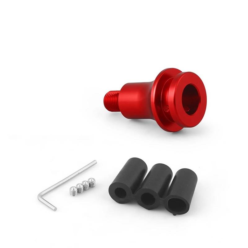 Manueller Schaltknauf,Schaltknäufe Universeller Auto-Handschaltknauf-Adapter for M12 x 1,25-Gewinde aus Aluminiumlegierung(Red) von Fymlok