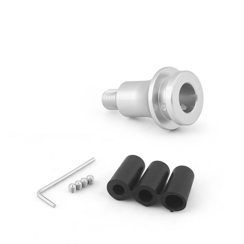 Manueller Schaltknauf,Schaltknäufe Universeller Auto-Handschaltknauf-Adapter for M12 x 1,25-Gewinde aus Aluminiumlegierung(Silver) von Fymlok