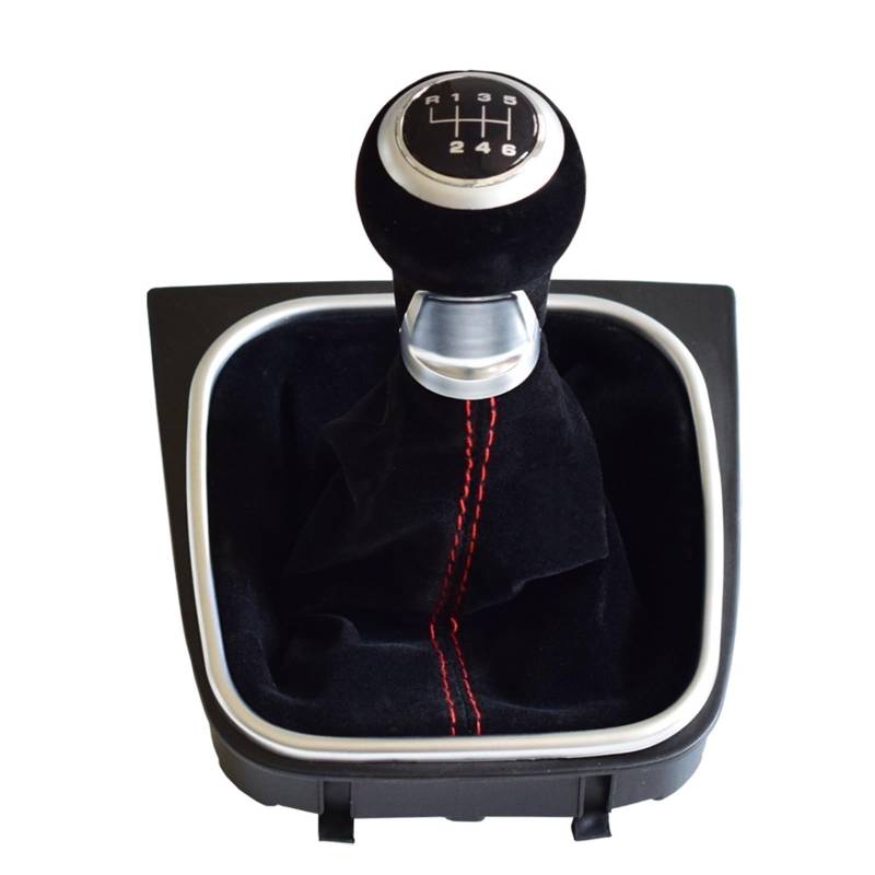 Manueller Schaltknauf,Schaltknäufe Wildleder Leder Auto Stick Knob HandBall Passend Für Volkswagen VW Golf 5 Golf 6 MK5 MK6 R32 GTI 2004-2009 Auto Manuelle 5 6 Geschwindigkeit Gangschaltung(6 Speed Bl von Fymlok