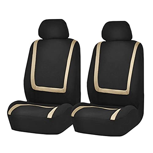 Sitzbezüge,Autositzbezug 2/4 / 9 stücke Autositzabdeckung Stoff Autoabdeckungen zum Salon Alle Saison SEAT SEAT SEAT GESCHICHTEN UNTERNEHMEN Universal Innenausstattung(Beige-2 Seats) von Fymlok