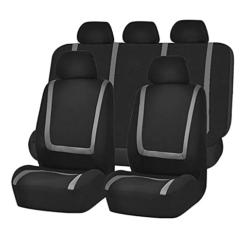 Sitzbezüge,Autositzbezug 2/4 / 9 stücke Autositzabdeckung Stoff Autoabdeckungen zum Salon Alle Saison SEAT SEAT SEAT GESCHICHTEN UNTERNEHMEN Universal Innenausstattung(Gray-5 Seats) von Fymlok